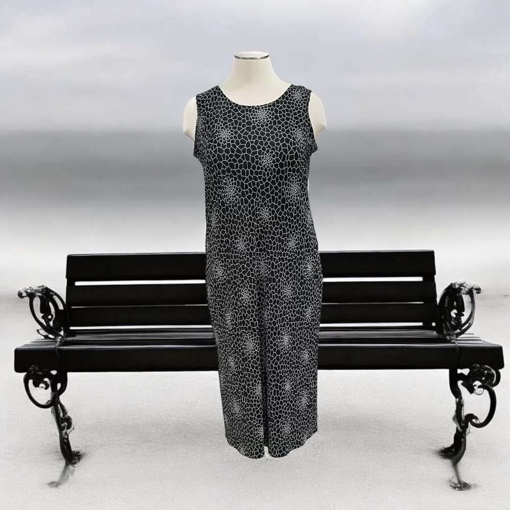 Bay Studio Career Sleeveless Pleated Maxi Dress Black‎ Geometric Women's